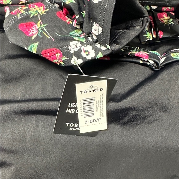 Torrid One Piece Swimsuit  Strawberry Underwire Bra Slim Fix Black Plus Size 2X - Picture 11 of 12